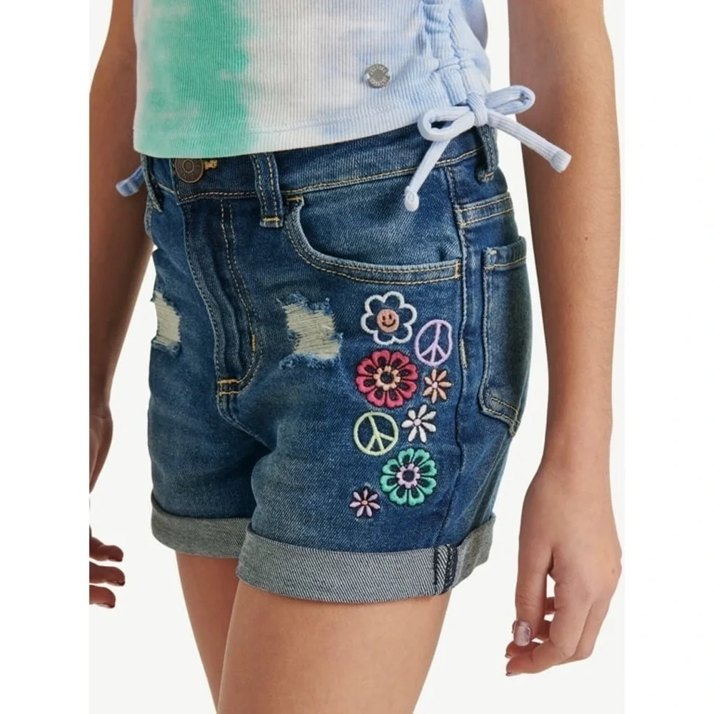 Justice Girls Denim Distressed Shorts